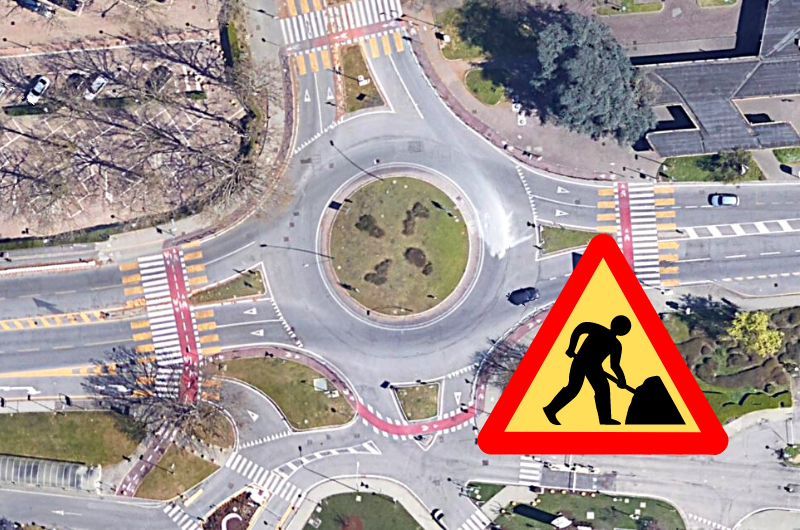 lavori rotonda via emilia angolo de gasperi