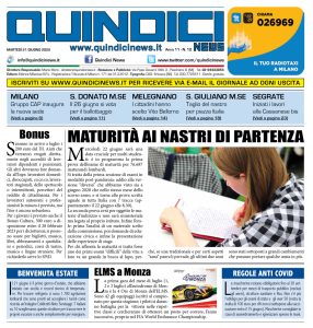 Quindici News Numero 12 del 21 giugno 2022 Prima Pagina