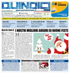 Quindici News Numero 22 del 20 dicembre 2022 Prima pagina