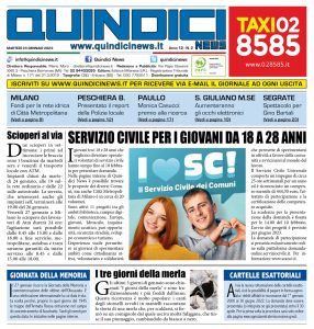 Quindici News Numero 2 del 24 gennaio 2023 Prima pagina
