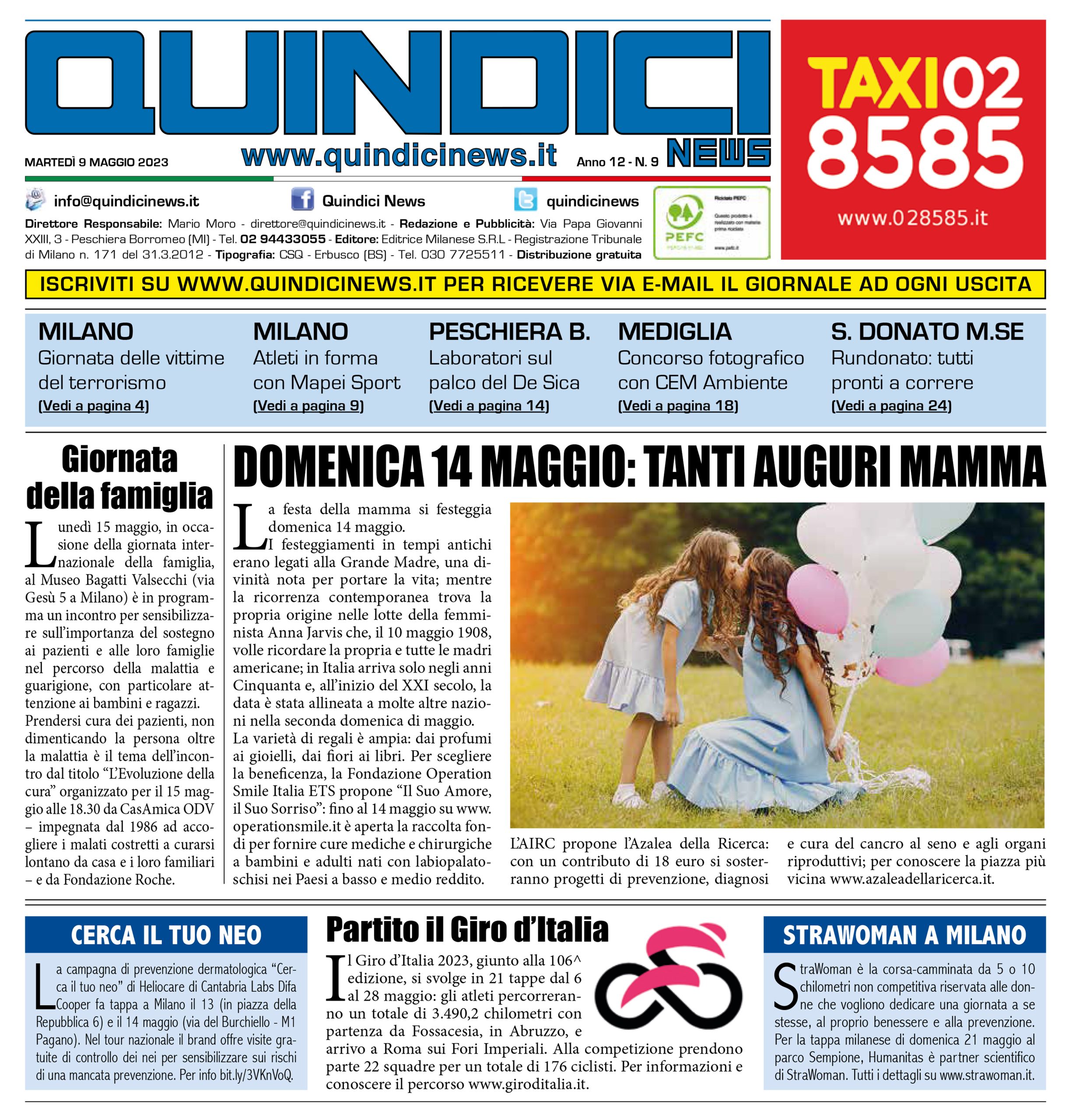 Quindici News Numero 9 del 9 maggio 2023 Prima Pagina
