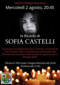 fiaccolata in memoria di sofia castelli