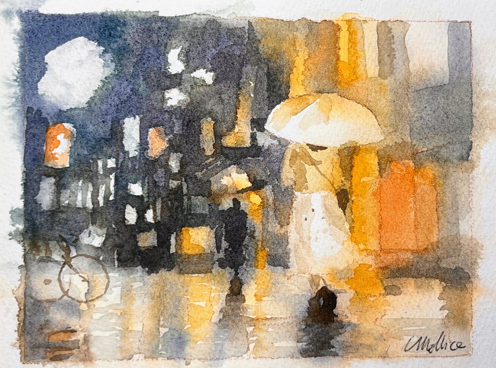 17 Cristina Mollica, Tokyo blues. Acquarello su carta, cm 31x23
