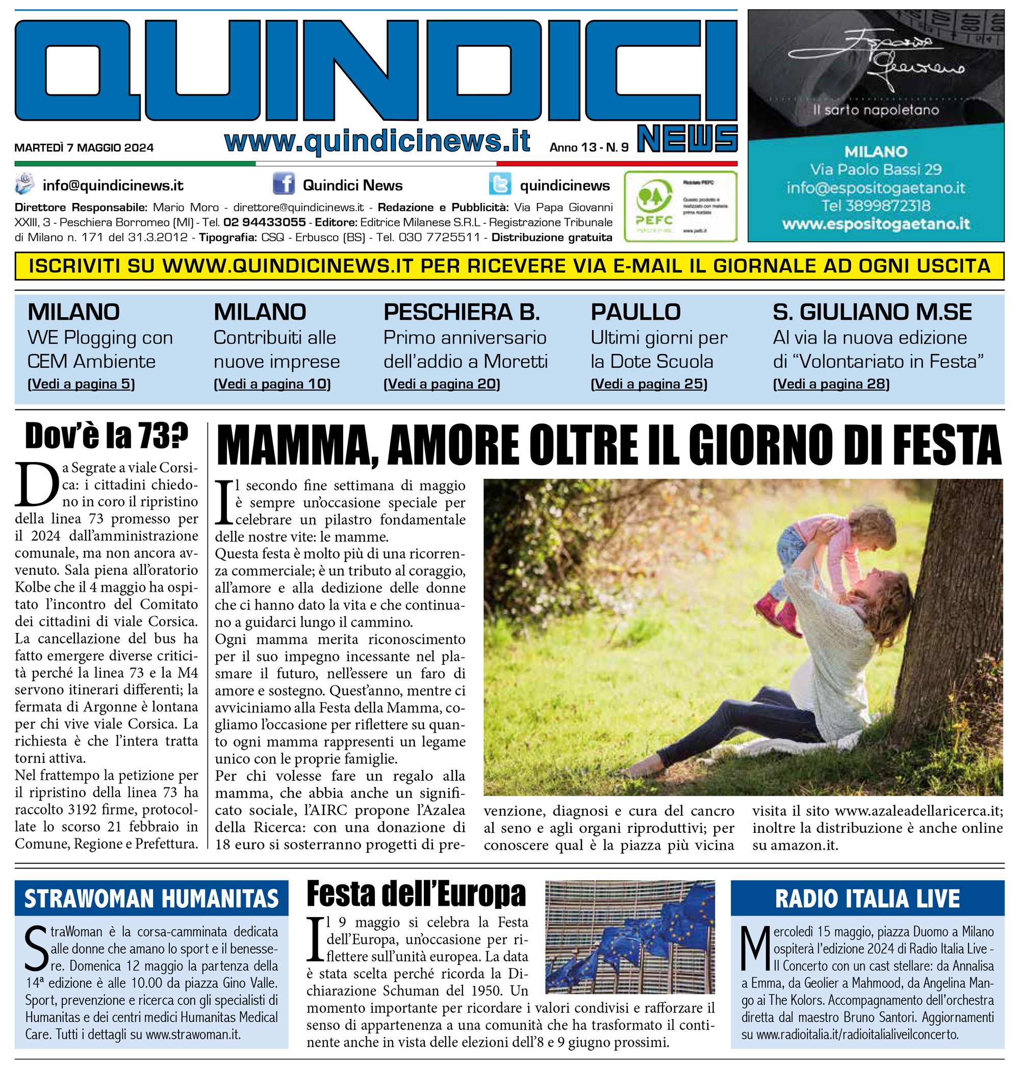 Quindici News Prima pagina Numero 9 7 maggio 2024