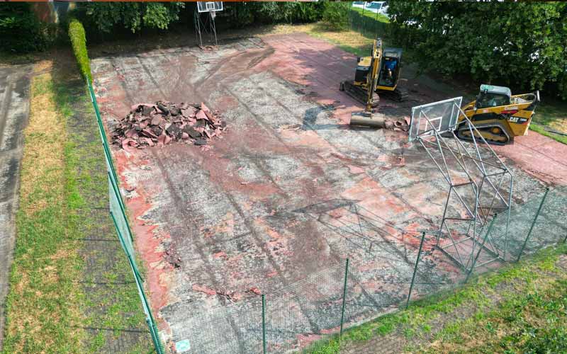 lavori campo da basket San Felice Segrate