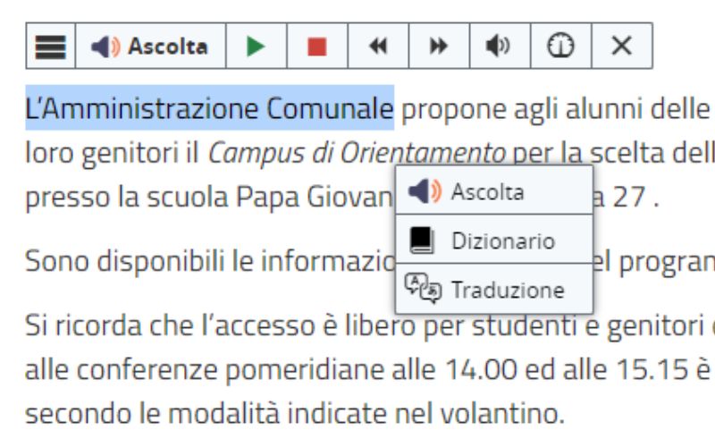 readspeaker sito cusano