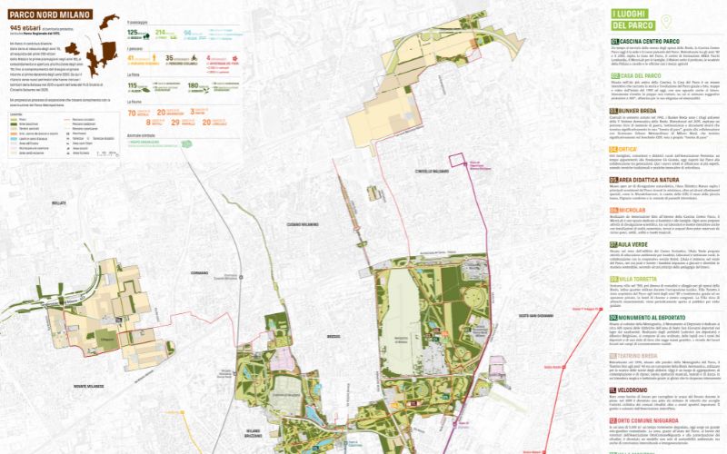 mappa parco nord milano